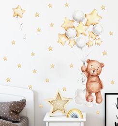 Autocollants muraux Stars du ballon de ballon dessin animé enfant enfants chambre maison décoration fond d'écran de chambre à coucher salon stickerpinière 6004945