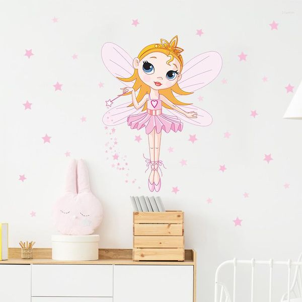 Stickers muraux belle fée agitant des ailes elfe fille filles chambre chambre décor papier peint pépinière enfants décoration décalcomanies