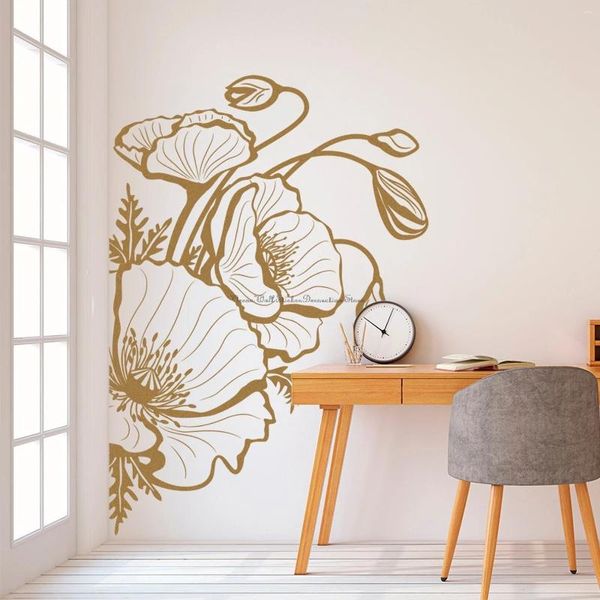 Stickers muraux Belle fleur autocollant cadeaux pour femmes mode salon chambre pépinière boutique porte fenêtre décoration décalcomanie