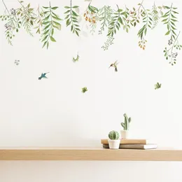 Autocollants muraux chambre peint saut-étagère vinilos décorativos muraux plante fleur langue baguette aufkleber adesivos de paede