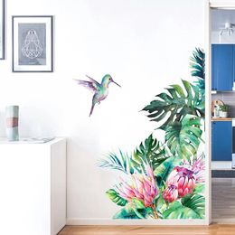 Autocollants muraux oiseaux plantes feuilles pour chambre salon décor cuisine décalcomanies travaux manuels peintures murales décor à la maisonWallWall