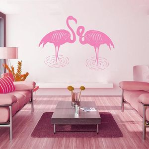 Muurstickers vogels fauna flamingo roze vogel kudde natuur sticker home decor slaapkamer kinderkamer decoratie sticker muurschildering wallpaper s216