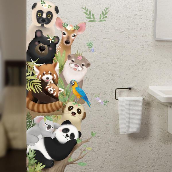 Stickers muraux BRUP main dessiner mignon Koala animaux bienvenue décalcomanies chambre d'enfant enfants décoration porte affiche décor