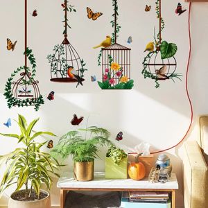 Muurstickers Vlinder Vogelkooi Huis Tuin Decoratie Woonkamer Slaapkamer Botanisch papier Decal Huis Interieur Decor 231211