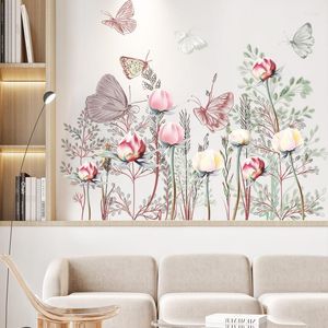Stickers muraux papillon autocollant 2023 Floral décor à la maison esthétique Salon Pegatinas moderne chambre décoration décalcomanie