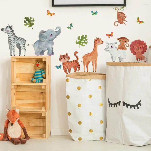 Pegatinas de pared Cartoon Animal Ins Decoración del hogar PVC 14.8 Mural auto adhesivo de 21 cm Mural para niños Palacé de puerta