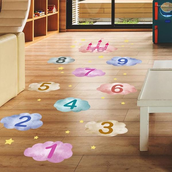 Stickers Muraux Dessin Animé Décoration De Plancher Enfants Pour La Maison Enfants Jeu Chambre De Bébé Salle De Jeux