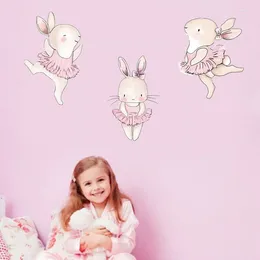Stickers muraux dessin animé ballet rose pour les enfants décor de chambre décor