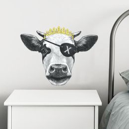 Pegatinas de pared con dibujo de dibujo de cabeza de toro pirata para sala de estar, decoración para refrigerador, calcomanía de PVC, murales artísticos, decoración del hogar