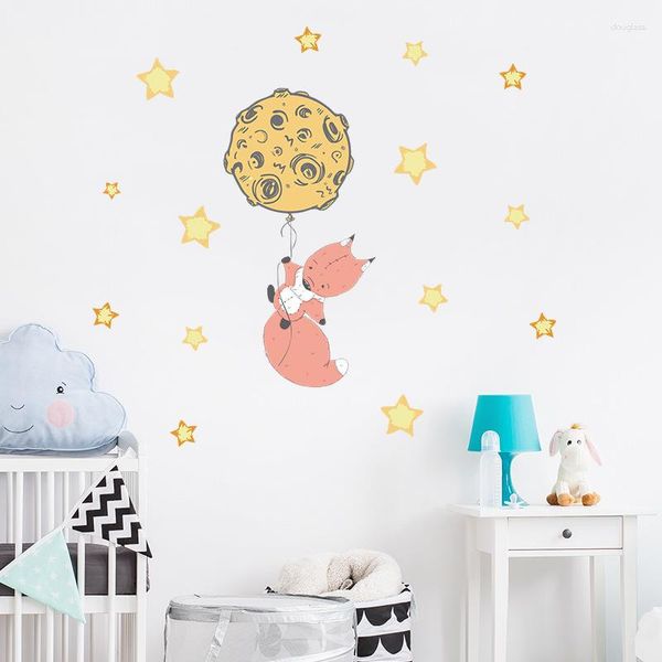 Autocollants muraux étoiles de dessin animé pour chambre d'enfants, sparadrap de décoration pour chambre d'enfant, affiches murales amovibles pour bébé