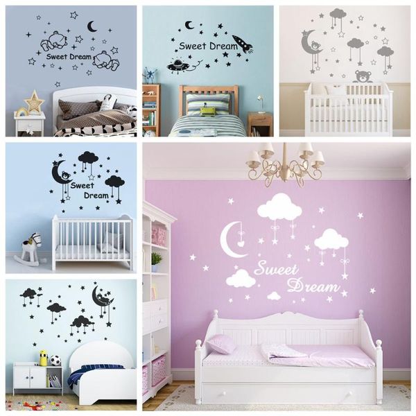 Pegatinas de pared de dibujos animados, dulce sueño, amante de los animales, accesorios de decoración del hogar para la habitación de los niños, calcomanía decorativa para niños