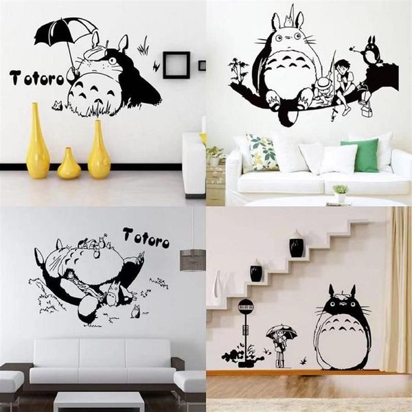 Autocollants muraux de dessin animé Totoro pour chambre d'enfants, sparadrap de décoration pour chambre à coucher, en PVC amovible, affiche d'anime 2871