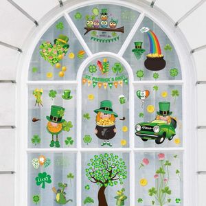 Wall Stickers Cartoon Wallpaper Set van St. Patrick's Day Window Decor Pegatinas de Pared Living Room Decoration Adesivos