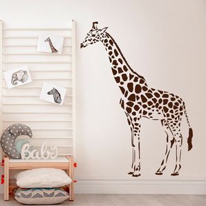 Stickers muraux Chambre d'enfant Sticker mural Animal girafe sticker mural faune Zoo pépinière décoration amovible vinyle Art dessin animé P788 230331