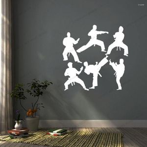 Muurstickers Chinese raam tieners jongens slaapkamer sticker krijgsfiguren silhouet kunst deur sport home decor cx816