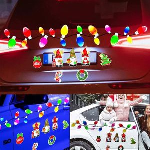 Autocollants muraux de Noël pour voiture, autocollant magnétique réfléchissant, ampoule Gnome, ajoutez un plaisir de festival à votre réfrigérateur et garage de votre véhicule 231208