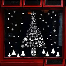 Muurstickers Kerst Kerstman Slee Sneeuwvlok Raamsticker Vrolijk Decor Voor Thuis Kerstcadeaus Gelukkig Jaar 220919 Drop Delivery Gar Dhapb