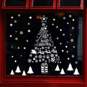 Wall Stickers Kerstmis Santa Claus Sled Snowflake Window Sticker Merry Decor For Home Xmas Gifts Happy Year 220919