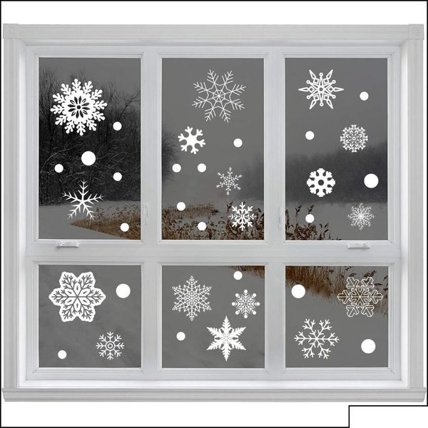 Stickers muraux Noël flocon de neige fenêtre autocollant électrostatique enfants chambre décoration décalcomanie année papier peint DBC livraison directe maison G Gar Dhxoo