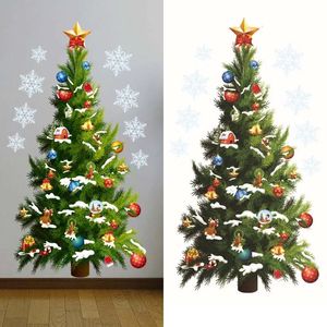 Muurstickers Kerstboom Glassticker Kerst Sneeuwvlok Raamsticker Decoratie Voor Thuis Ornamenten Navidad 231026