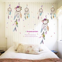 Muurstickers gekleurde veer fantasie catcher wall art sticker sticker geschikt voor kantoorwinkelstudie thuis decoratie diy pvc muur schilderij 230331