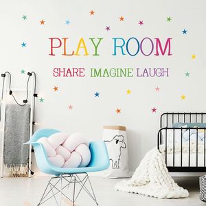 Stickers muraux motif coloré salle de jeu autocollant enfants chambres chambre décorations papier peint anglais proverbes Mural amovible