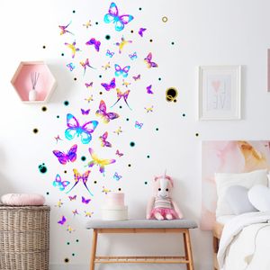 Muurstickers kleurrijke vlinder woonkamer slaapkamer voor kinderen kinderen achtergrond huisdecoratie behang kwekerij sticker 230822