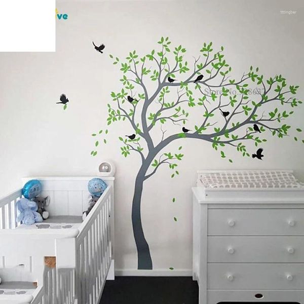 Pegatinas de pared, pegatina de árbol colorida, calcomanía para guardería, decoración de habitación de bebé para niños, extraíble BB018