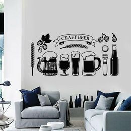 Muurstickers ambachtelijk bierglas alcohol drinken pub snijden sticker verwijderbare muurschildering keuken bar shop decor wallpaper 3178