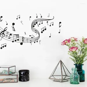 Autocollants muraux créatifs en forme de Note de musique, pour décor de chambre à coucher, décalcomanie de maison, papier peint Mural pour la maison