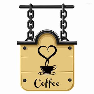 Stickers muraux Creative Café Tasse Coeur Citation Art Mural Decal StickersDIY Pvc Maison Cuisine Chambre Boutique Bureau Décoration