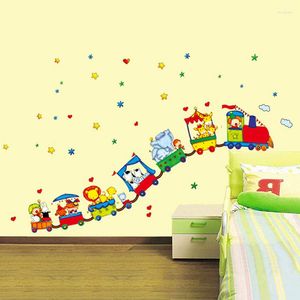 Autocollants muraux mignons animaux autarchure art enfants bébé chambre de bébé chambre de dessin animé décor de la maison