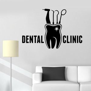 Stickers muraux clinique dentaire signe décalcomanie stomatologie fenêtre autocollant Logo Design Art bureau dentiste cabinet décor LC443