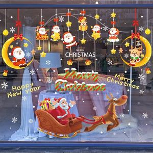 Muurstickers DIY 2024 Kerst Groot formaat Raamstickers Kerstversiering Kerstman Muurstickers Kerstsfeer Decoratie 231208