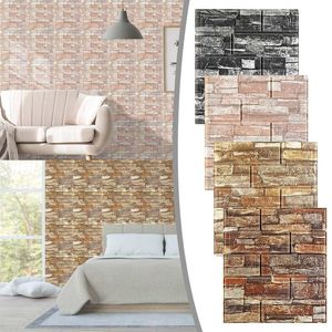 Muurstickers DIY 3D Baksteen PE Foam Wallpaper Panelen Kamer Decal Stone Decoratie In reliëf gemaakte Tile Splicing Zelfklevend Waterdicht