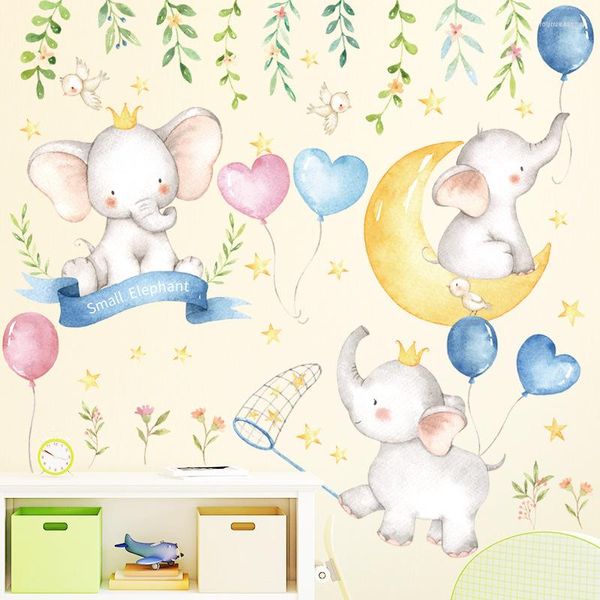 Stickers Muraux DIY Éléphant Bébé Stickers Muraux Pépinière Chambre Décoration Stickers Muraux Dessin Animé Enfants Chambre Décor