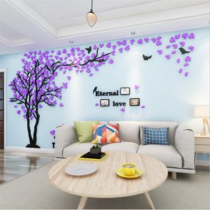 Pegatinas de pared DIY Gran tamaño Linda pareja Po Tatuajes de pared Árbol de papel Decoración Arte TV Fondo Papel tapiz Decoración del hogar Salón Calcomanía 230331