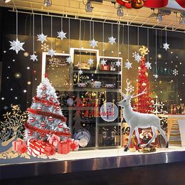 Muurstickers Diy Merry Christmas Decor Window Santa Elk Sticker voor Home Door Display Happy Year 220829