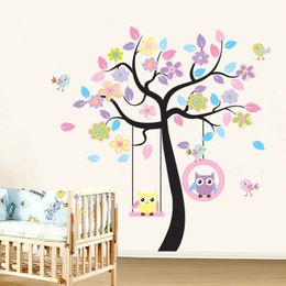 Muurstickers diy uil uil Tree Wall Sticker Home Decoratie Room kinderkamer sticker voor kinderen kleuterschool decoratie muursticker 230410