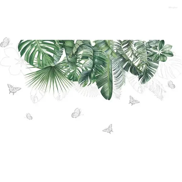 Stickers muraux porte bricolage plage feuilles de palmier tropicales Art Mural moderne décalcomanie papier peint chambre décor à la maison affiche