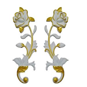 Pegatinas de pared accesorios de muebles de estilo europeo calcomanías fondo de techo pared flor decorativa alivio hueco puerta corredera plástico 230227