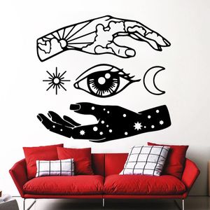 Pegatinas de pared Ojos Manos Papel tapiz autoadhesivo extraíble para sala de estar Decoración de la habitación de los niños Calcomanías Póster HJ0292