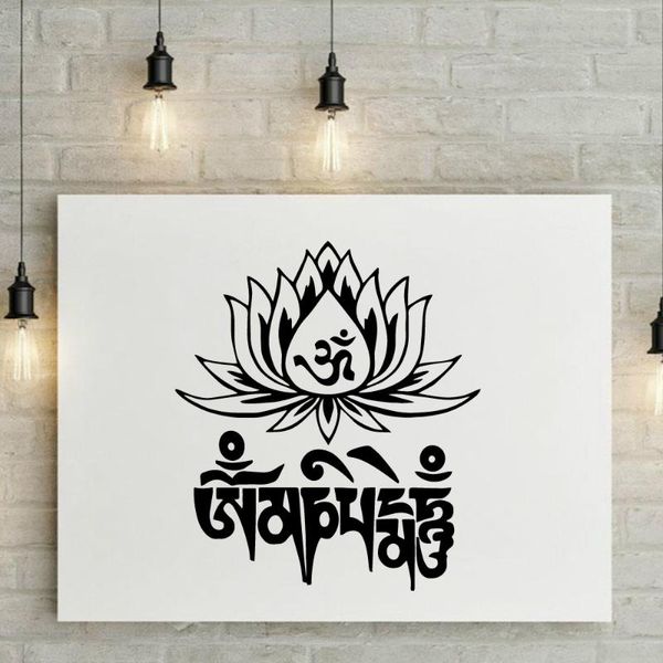 Autocollants muraux famille Mandala Lotus, sparadrap en Pvc, décoration de maison, autocollant amovible, décoration de chambres