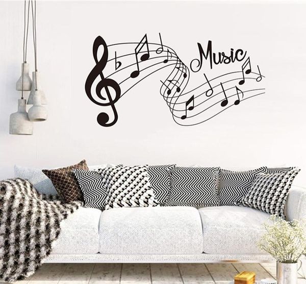 Autocollants muraux Fashion Art Music Songs Sound Notes mélodie Decals Paper peint Home Chadow Living Room Decor Sticker2025170816