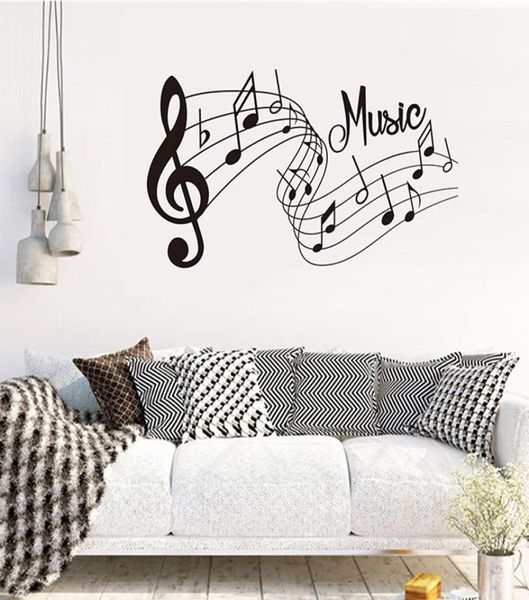 Autocollants muraux Fashion Art Songs Sound Notes mélodie décalcomanies Papier peint Home Chadow Living Decor Sticker2024074411