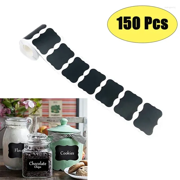 Pegatinas de pared Fashion150 PCS Etiqueta de especias Etiquetas de tarros de cocina Organizador extraíble Botellas de almacenamiento Tarros Etiquetas de pizarra