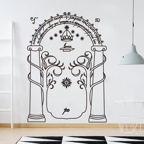 Stickers muraux Film autocollant mural Mines de Moria porte enfants chambre décoration vinyle pépinière intérieur Stickers muraux garçons dortoir décor à la maison Y747 231020