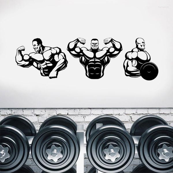 Pegatinas de pared Fitness ejercicio culturismo músculo hombres escultura gimnasio decoración Boutique hogar JSF43