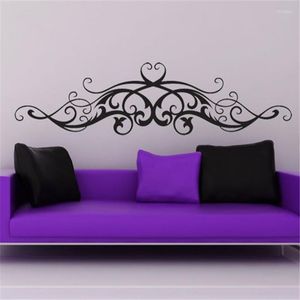 Autocollants muraux Fleur De Lis décalcomanie décoration horizontale tourbillon Art français mariage douche Design autocollant décor à la maison défilement HQ325