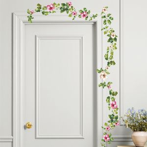 Stickers muraux fleur vigne maison chambre décoration chambre salle de bain adhésif botanique mur meubles porte maison intérieur décor